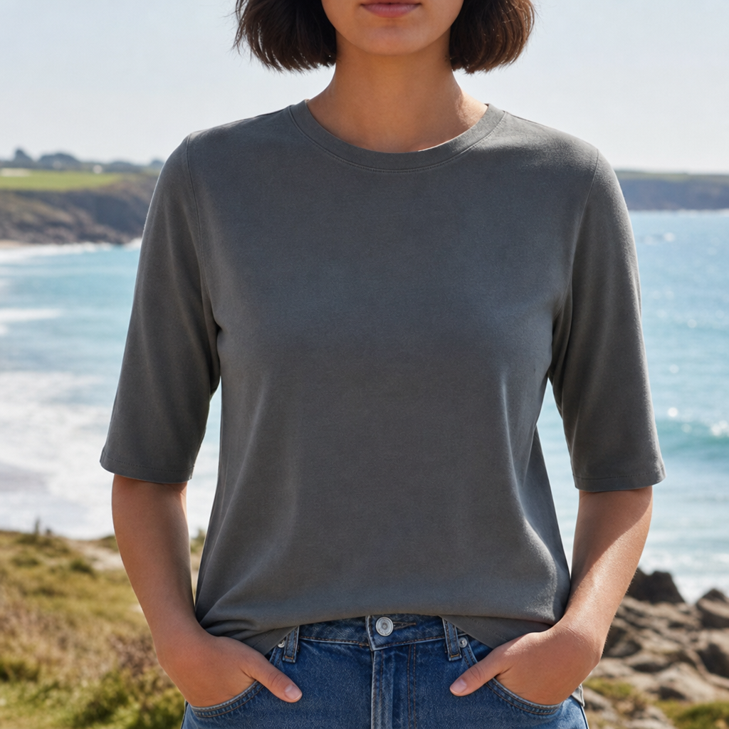 Cotton Crew Neck Half Sleeve Tee