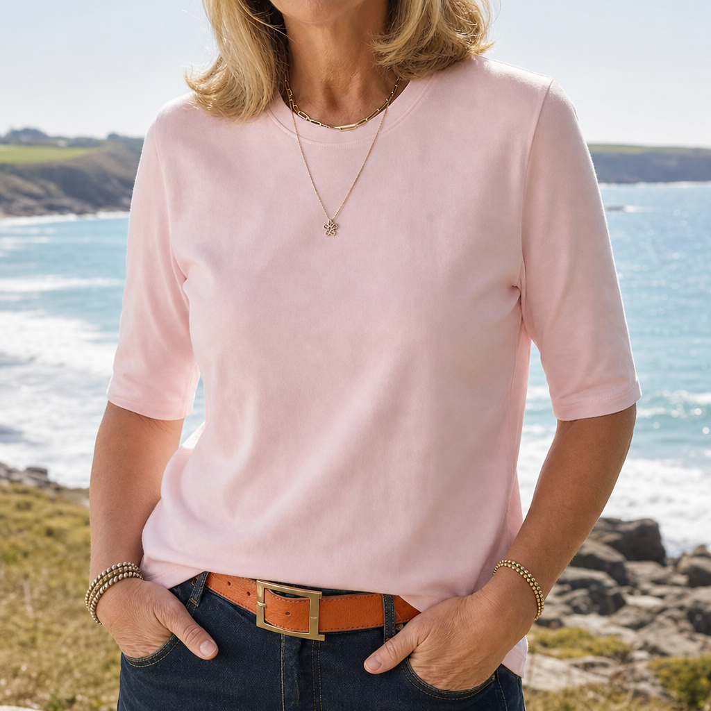 Cotton Crew Neck Half Sleeve Tee