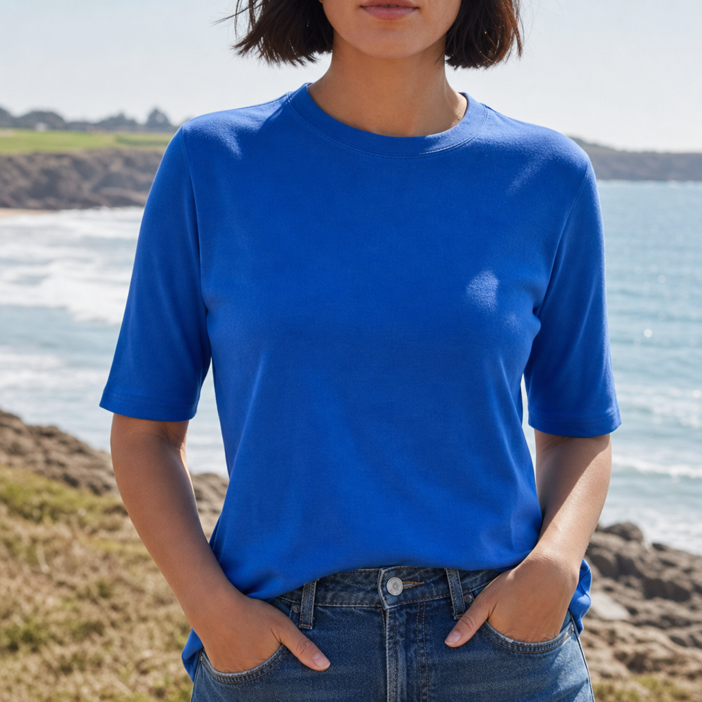 Cotton Crew Neck Half Sleeve Tee