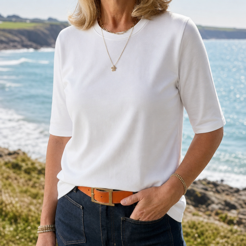 Cotton Crew Neck Half Sleeve Tee