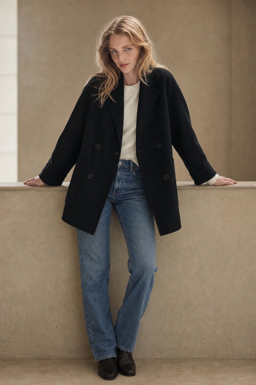 Double Breasted Tailored Midi Coat