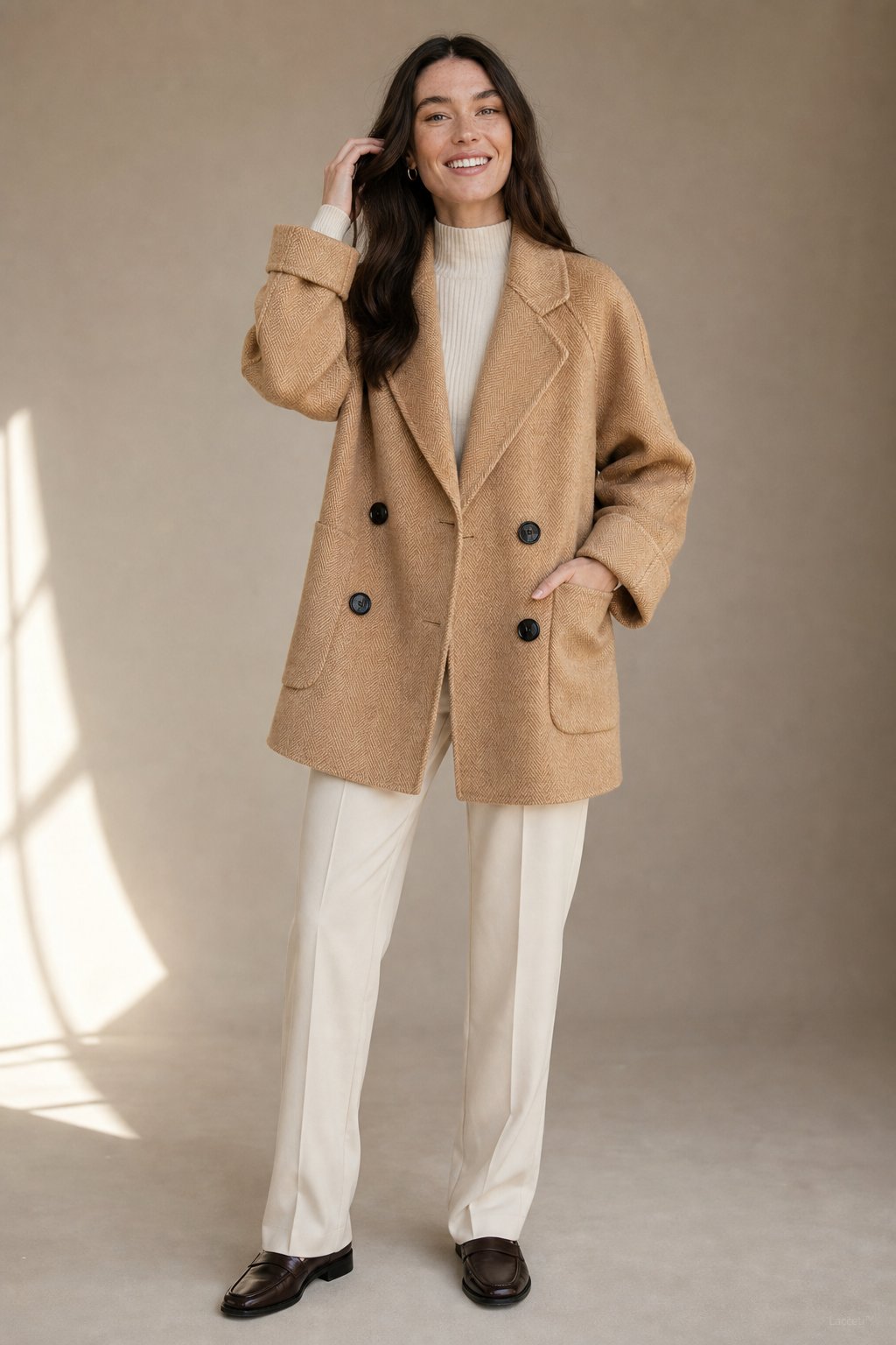 Double Breasted Tailored Midi Coat