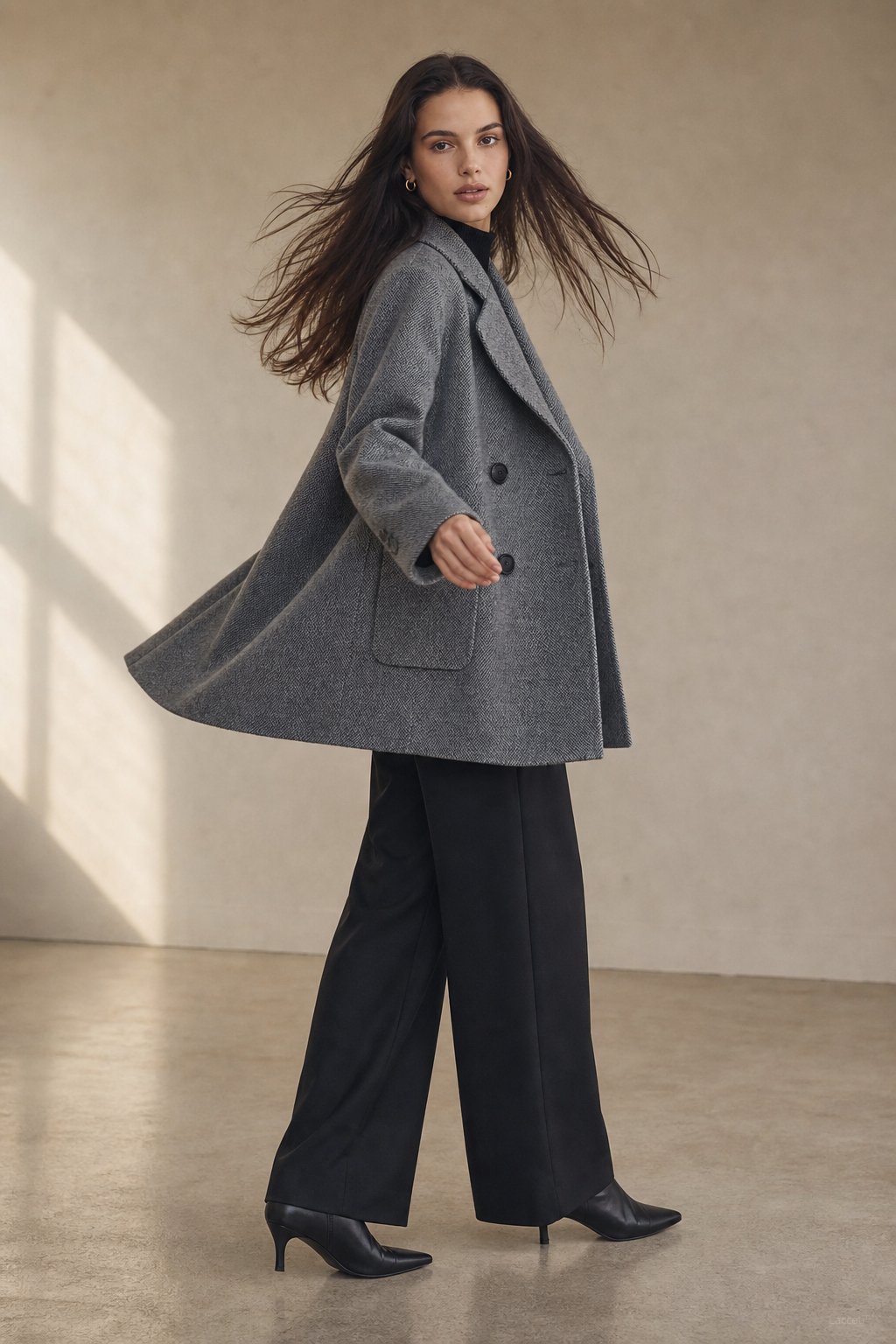 Double Breasted Tailored Midi Coat