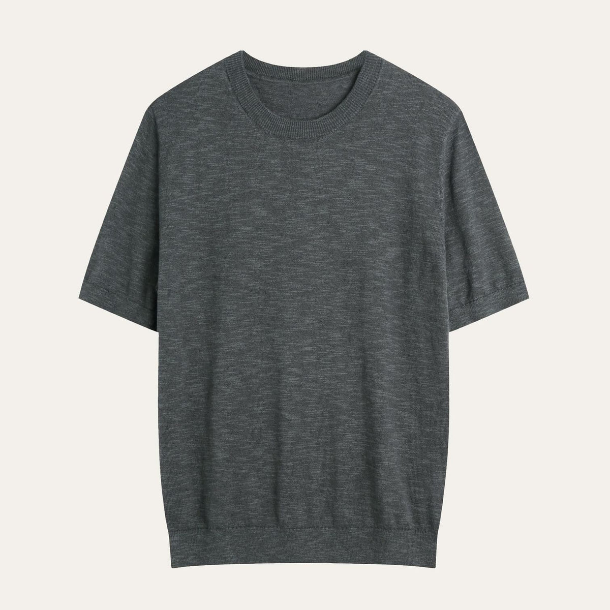 Fine Knit Linen Cotton Crew Neck Tee