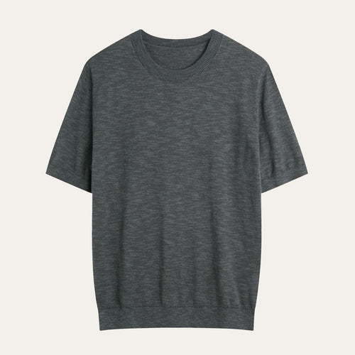 Fine Knit Linen Cotton Crew Neck Tee