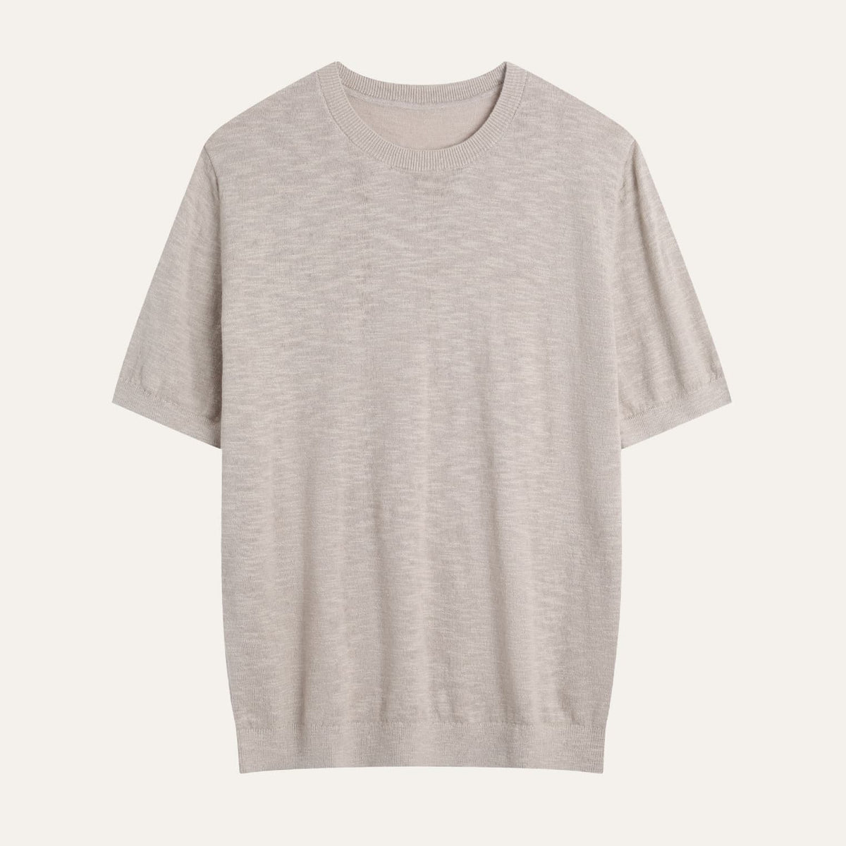 Fine Knit Linen Cotton Crew Neck Tee