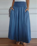 Flowing Wide Leg Pants with Elastic Waist