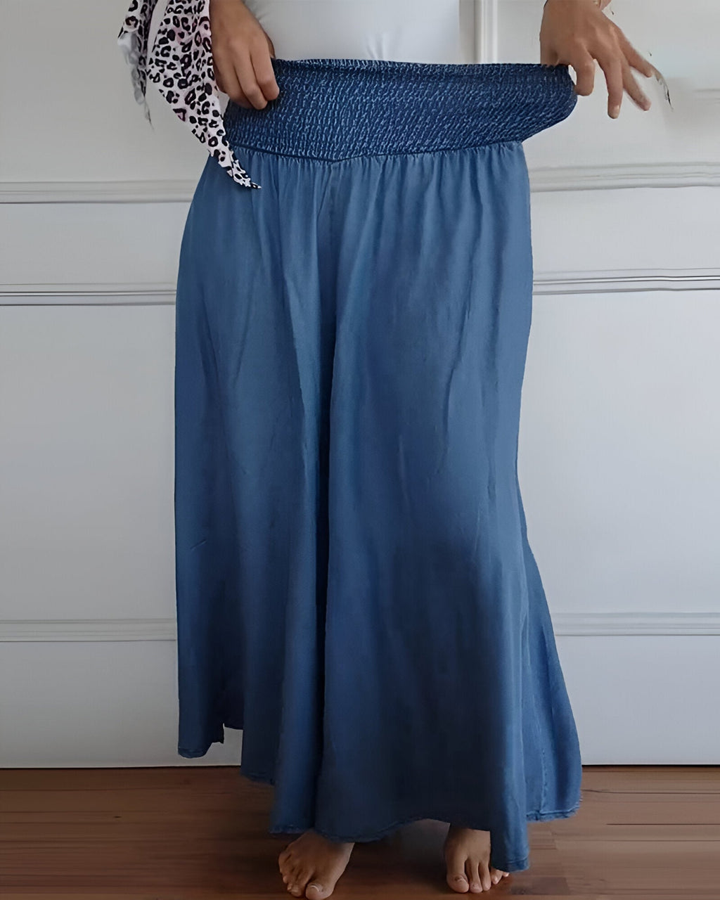 Flowing Wide Leg Pants with Elastic Waist