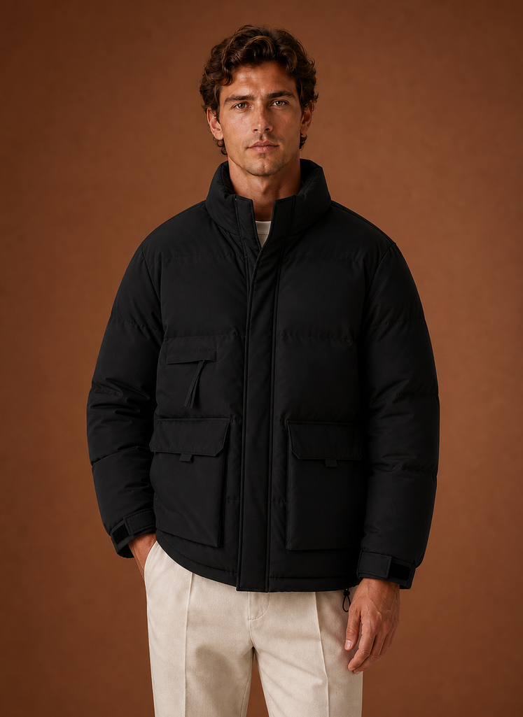 High Neck Quilted Puffer Jacket