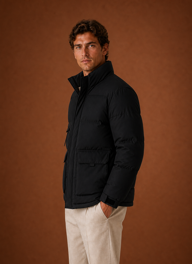 High Neck Quilted Puffer Jacket