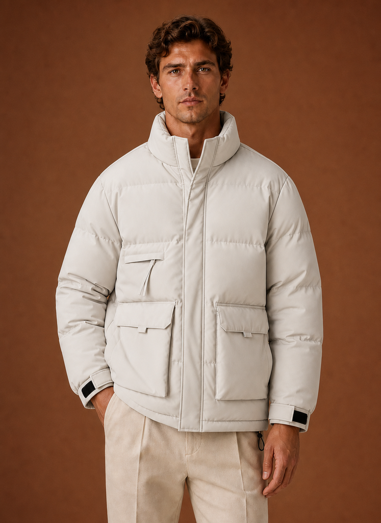 High Neck Quilted Puffer Jacket