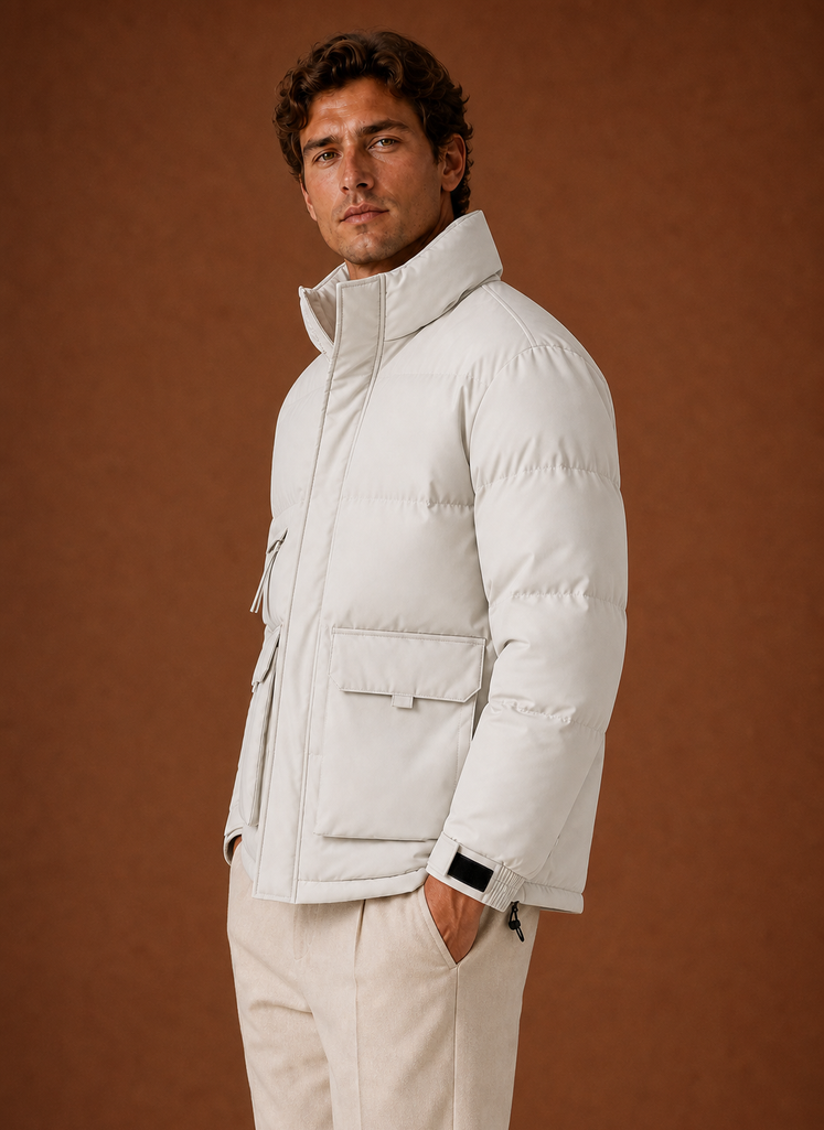 High Neck Quilted Puffer Jacket