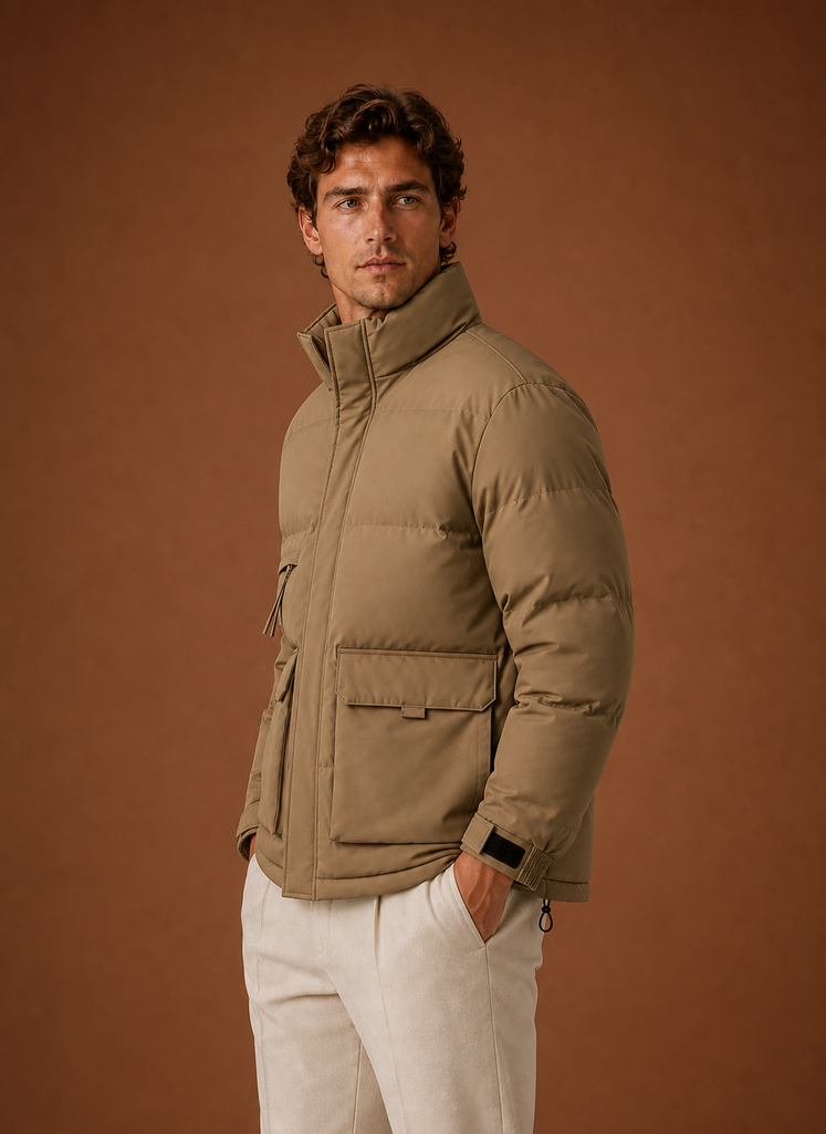 High Neck Quilted Puffer Jacket