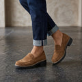 Leather Penny Loafers with Lug Sole