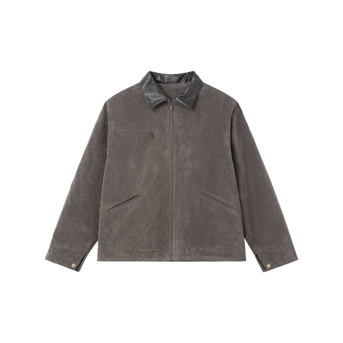 Moleskin Full Zip Jacket with Contrast Collar
