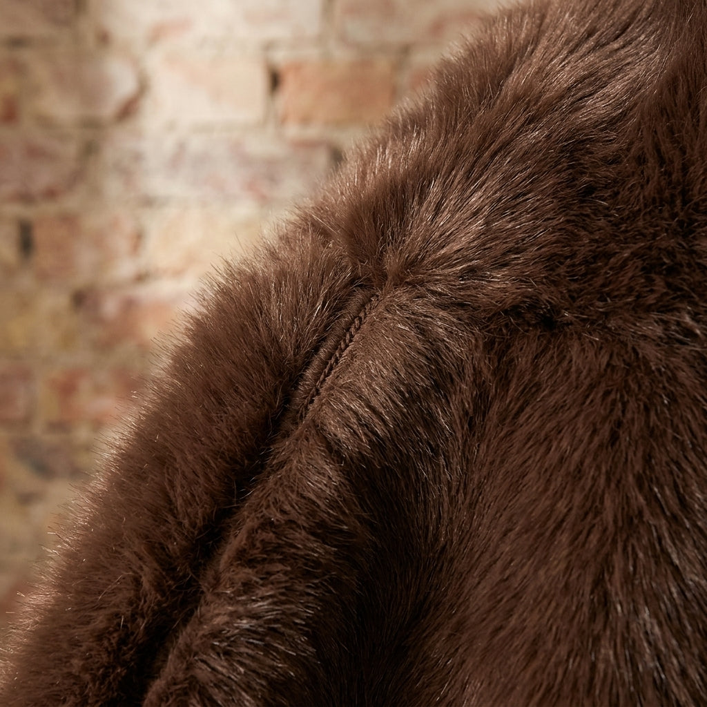 Oversized Faux Fur Hooded Pullover