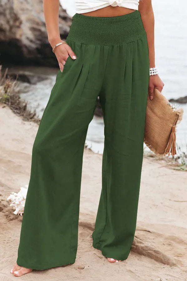 Relaxed Cotton Linen Wide Leg Pants