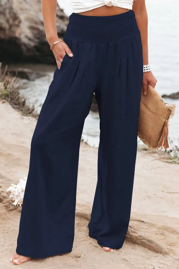 Relaxed Cotton Linen Wide Leg Pants