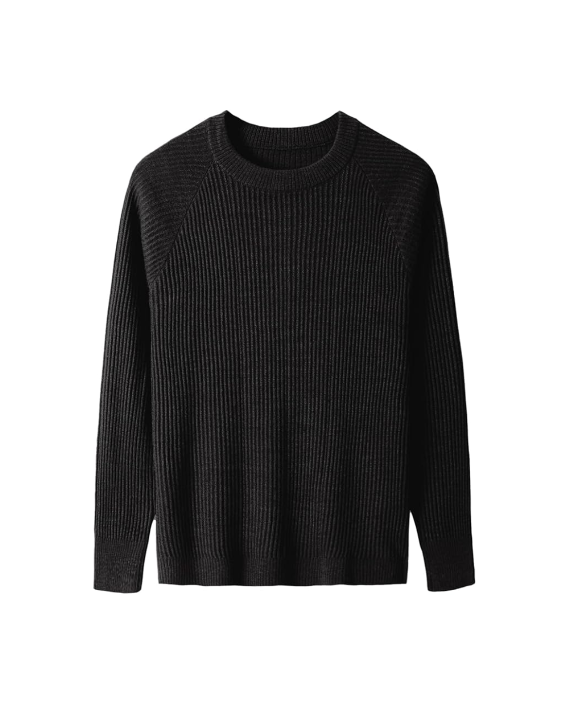 Ribbed Cotton Knit Crew Neck Sweater