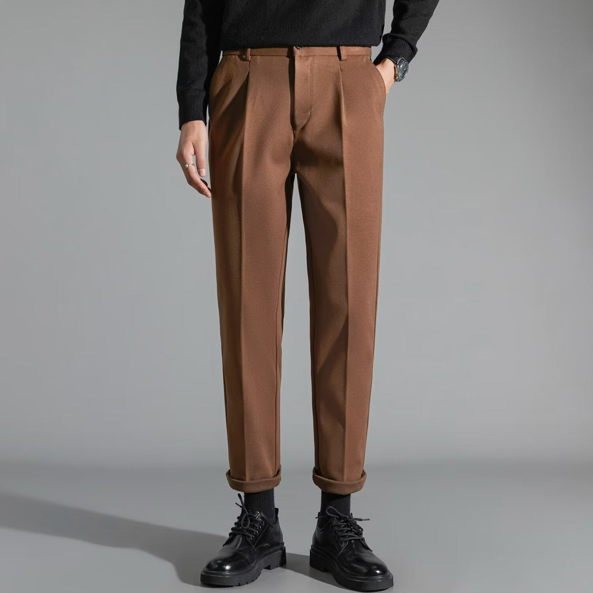 Slim Fit Corduroy Straight Leg Pants