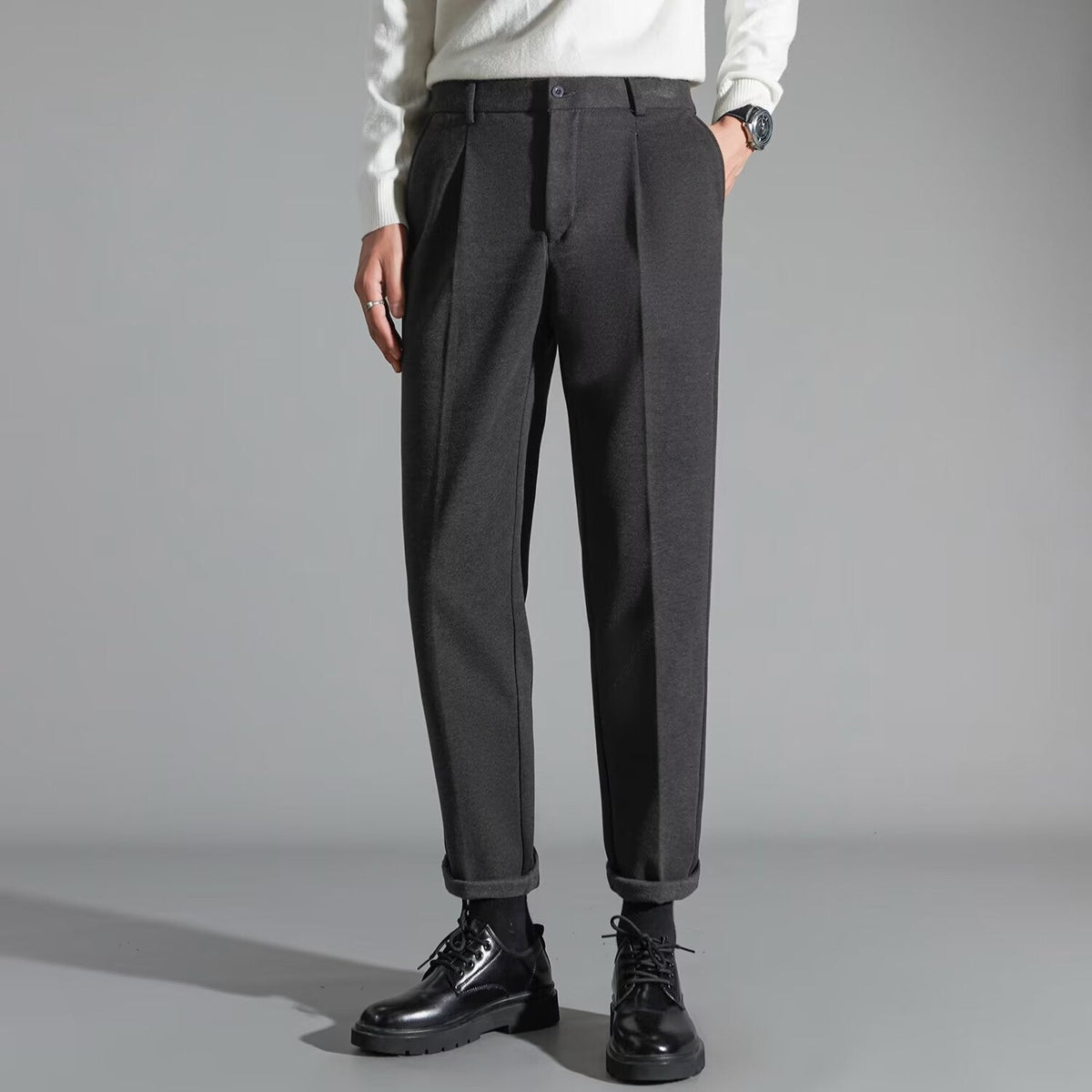 Slim Fit Corduroy Straight Leg Pants