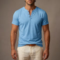 Slim Fit Short Sleeve V Neck Henley