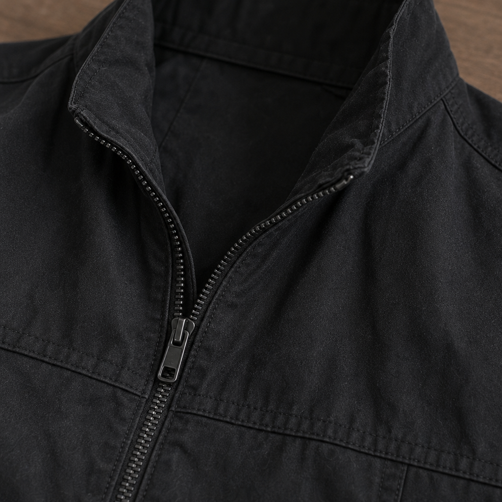 Structured Fit Cotton Blend Utility Jacket