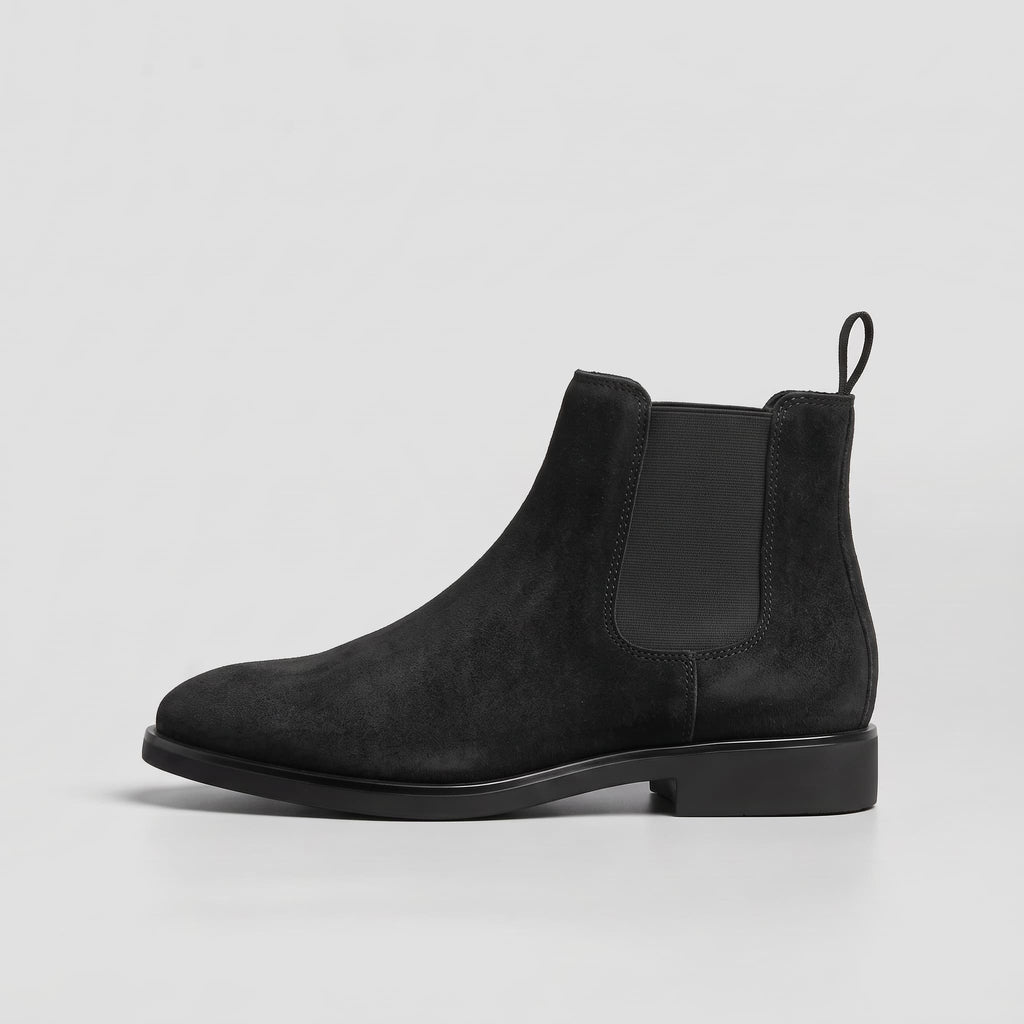 Suede Chelsea Boots with Elastic Side Panels