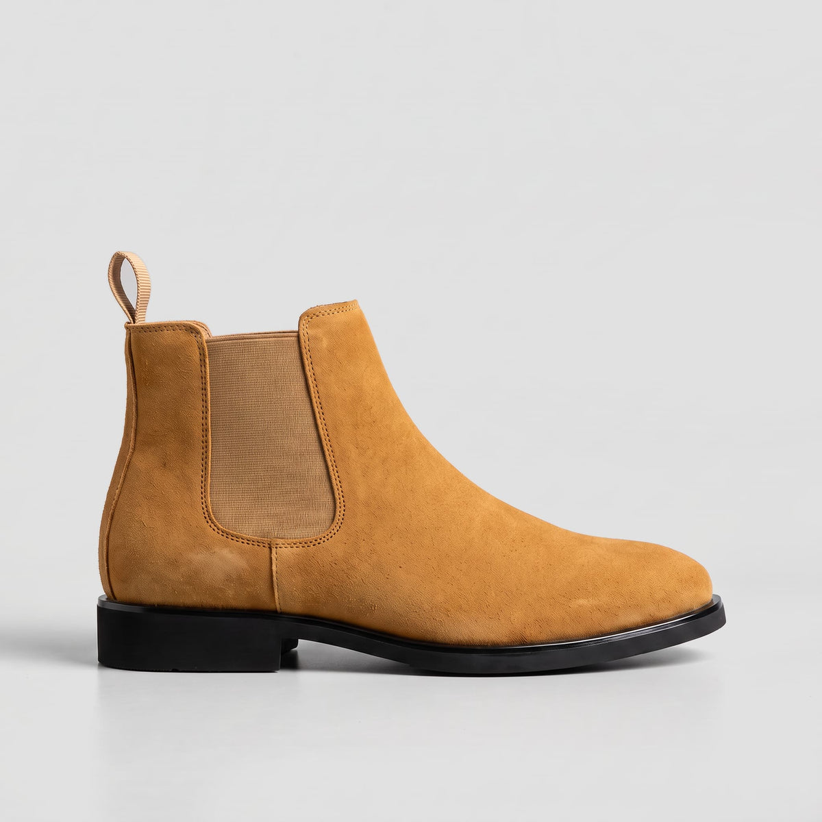 Suede Chelsea Boots with Elastic Side Panels