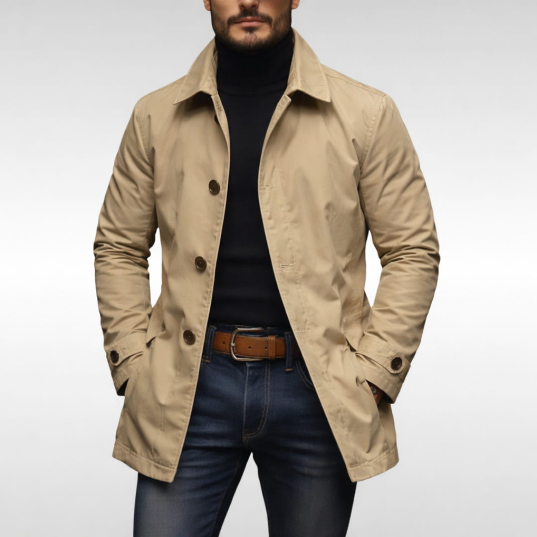 Tailored Weather Resistant Coat with Quilted Lining