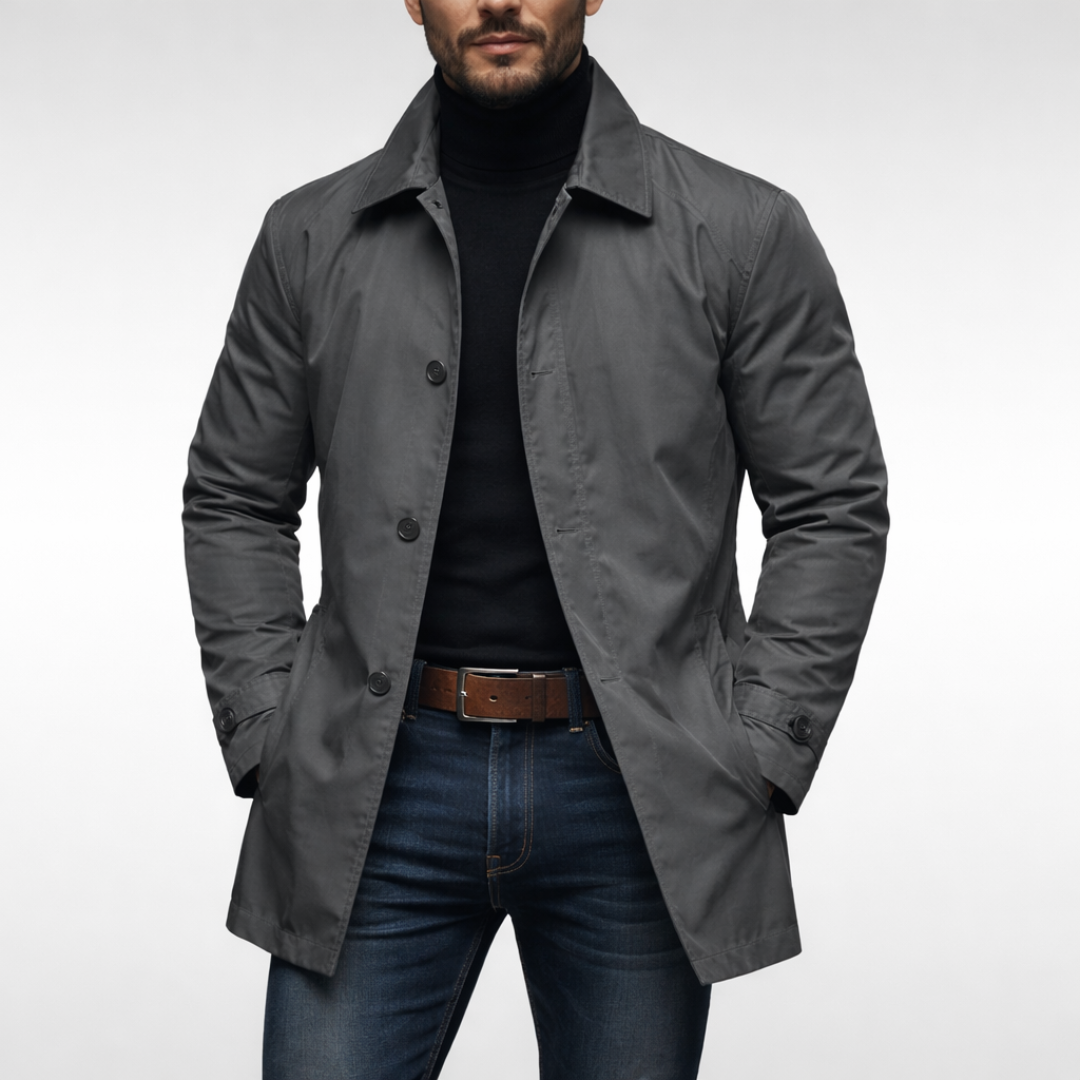 Tailored Weather Resistant Coat with Quilted Lining