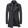 Tailored Wool Blend Long Coat