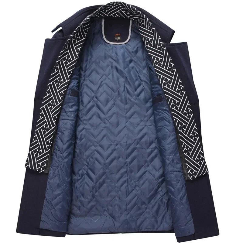 Tailored Wool Blend Long Coat