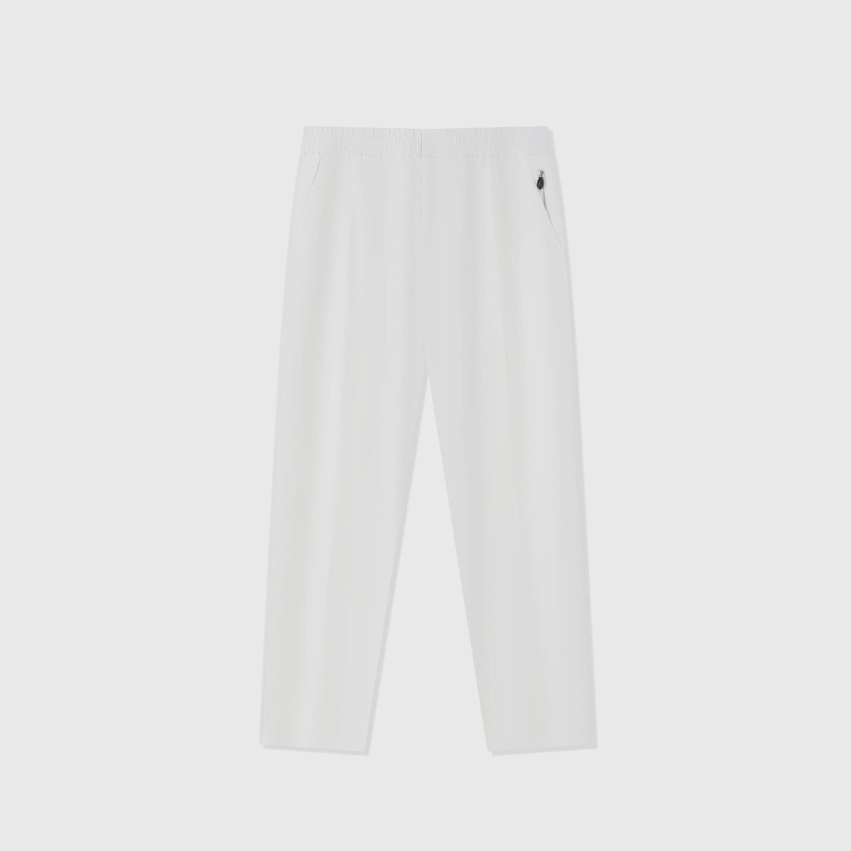 Tapered Linen Lyocell Blend Pants with Elastic Waist