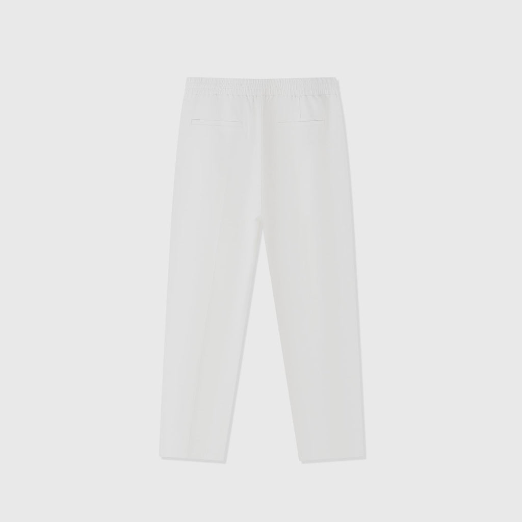 Tapered Linen Lyocell Blend Pants with Elastic Waist