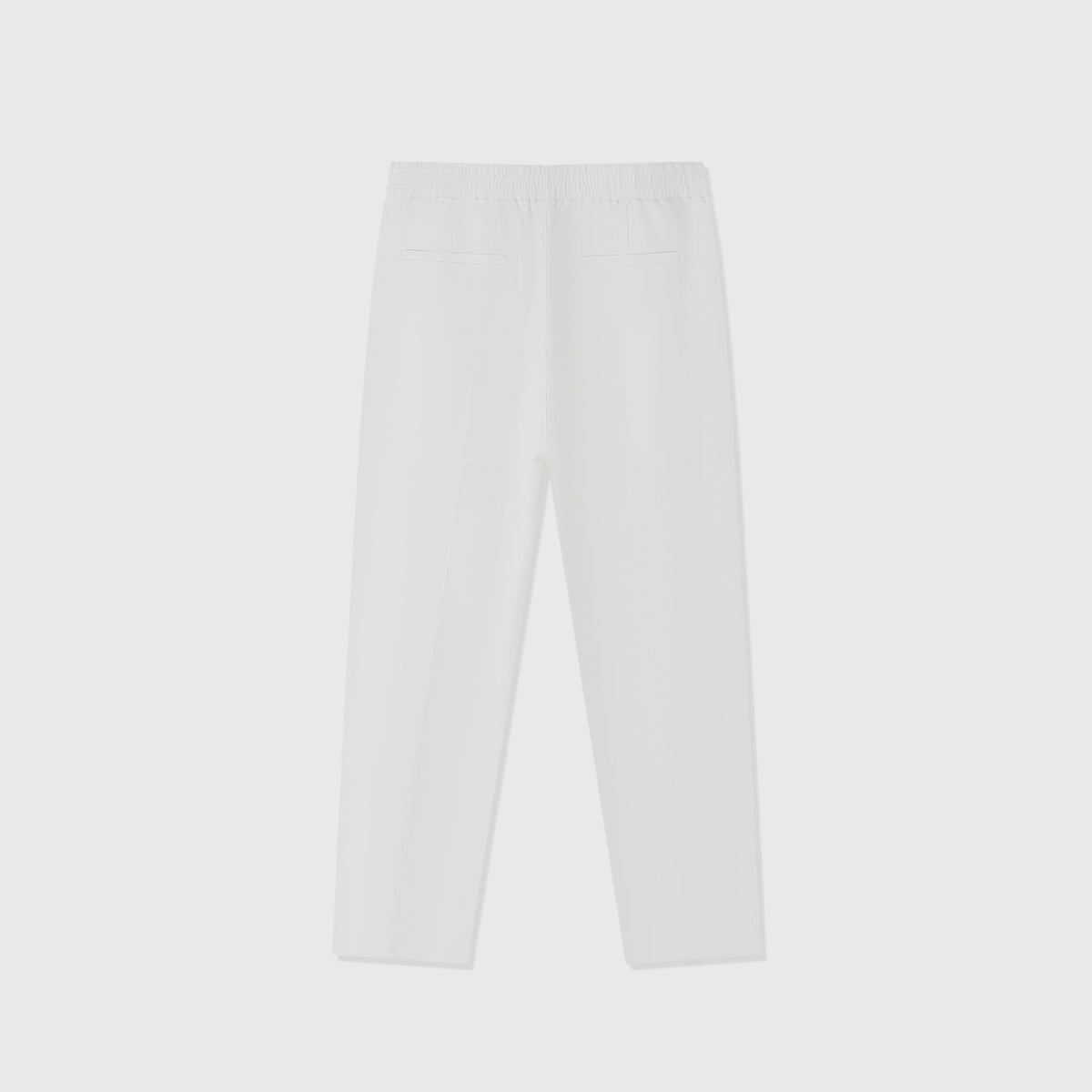 Tapered Linen Lyocell Blend Pants with Elastic Waist