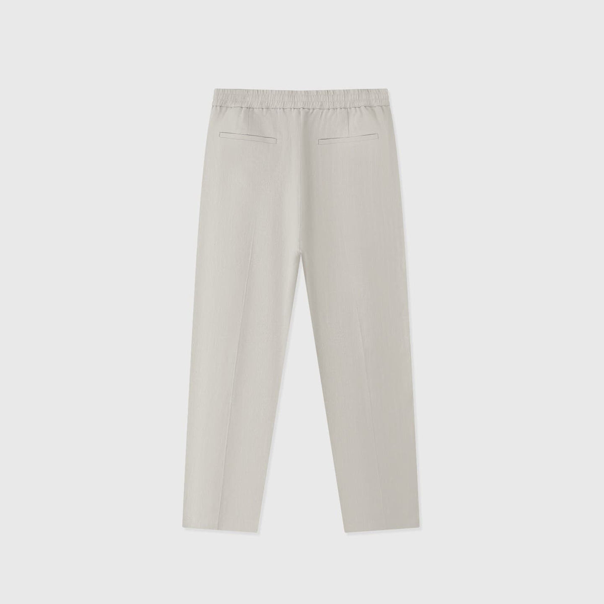 Tapered Linen Lyocell Blend Pants with Elastic Waist